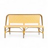 banquette de terrasse rivoli jaune blanche rotin aluminium