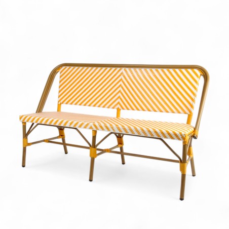 banquette de terrasse rivoli jaune blanche rotin aluminium banquette de terrasse rivoli jaune blanche rotin aluminium