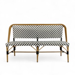 banquette de terrasse rivoli noir et blanche extérieur rotin aluminium