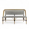 banquette de terrasse rivoli noir et blanche extérieur rotin aluminium