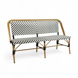 banquette de terrasse rivoli noir et blanche extérieur rotin aluminium