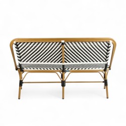 banquette de terrasse rivoli noir et blanche extérieur rotin aluminium