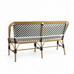 banquette de terrasse rivoli noir et blanche extérieur rotin aluminium