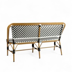 banquette de terrasse rivoli noir et blanche extérieur rotin aluminium