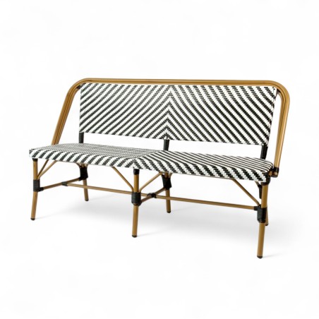 banquette de terrasse rivoli noir et blanche extérieur rotin aluminium banquette de terrasse rivoli noir et blanche extérieur rotin aluminium
