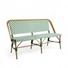 banquette de terrasse Rivoli vert foncé extérieur rotin synthétique aluminium