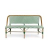 banquette de terrasse Rivoli vert foncé extérieur rotin synthétique aluminium