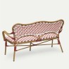 banquette de terrasse parisienne st germain imitation rotin tressage polyrotin rouge et blanc