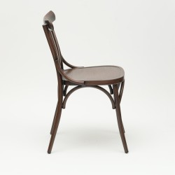 chaise de bistrot parisien en bois foncé esprit thonet chaise chr