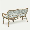 Banquette de terrasse ST GERMAIN GM - Tressage Bleu, Vert et Blanc