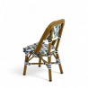 chaise de terrasse parisienne ALMA structure aluminium couleur rotin tressage chevrons bleu et blanc