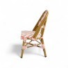 chaise de terrasse bistrot parisien en aluminium et tressage polyrotin ALMA rose et blanche