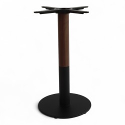 Pied de table de bistro PASSY noir et bois base ronde