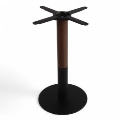 Pied de table de bistro PASSY noir et bois base ronde