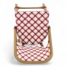 Grande chaise de bar parisienne rotin tressage rouge et blanc design paris
