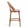 Grande chaise de bar parisienne rotin tressage rouge et blanc design paris