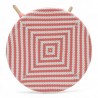 table de jardin tressage rose et blanc style bistrot parisien D60 cm