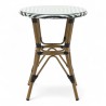 table de jardin tressage noir et blanc style bistrot parisien D60 cm