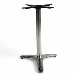 pied de table bistrot ROMA en Aluminium argenté 3 branches pattes de lion. Pied de table central bistrot café parisien