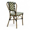 chaise de terrasse parisienne rotin gatti drucker tressage Blanc noir bleu