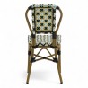 chaise de terrasse parisienne rotin gatti drucker tressage Blanc noir bleu