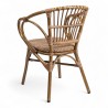 fauteuil de terrasse BORA tressé structure aluminium couleur rotin