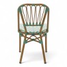 chaise de terrasse tressée vert et blanc extérieur intérieur aluminium polyrotin Bistromania chaise AIX
