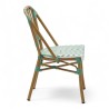 chaise de terrasse tressée vert et blanc extérieur intérieur aluminium polyrotin Bistromania chaise AIX