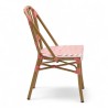 chaise de terrasse tressée rose et blanc extérieur intérieur aluminium polyrotin Bistromania chaise AIX polyéthylène