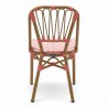 chaise de terrasse tressée rose et blanc extérieur intérieur aluminium polyrotin Bistromania chaise AIX polyéthylène