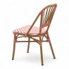 chaise de terrasse tressée rose et blanc extérieur intérieur aluminium polyrotin Bistromania chaise AIX polyéthylène