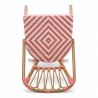 chaise de terrasse tressée rose et blanc extérieur intérieur aluminium polyrotin Bistromania chaise AIX polyéthylène