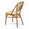 chaise de terrasse tressée jaune et blanc extérieur intérieur aluminium polyrotin Bistromania chaise AIX polyéthylène
