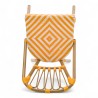 chaise de terrasse tressée jaune et blanc extérieur intérieur aluminium polyrotin Bistromania chaise AIX polyéthylène