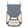 chaise de terrasse tressée bleu et blanc extérieur intérieur aluminium polyrotin Bistromania chaise AIX polyéthylène