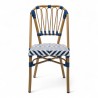 chaise de terrasse tressée bleu et blanc extérieur intérieur aluminium polyrotin Bistromania chaise AIX polyéthylène