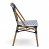 chaise de terrasse tressée bleu et blanc extérieur intérieur aluminium polyrotin Bistromania chaise AIX polyéthylène