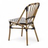 chaise de terrasse tressée noir et blanc extérieur intérieur aluminium polyrotin Bistromania chaise AIX polyéthylène