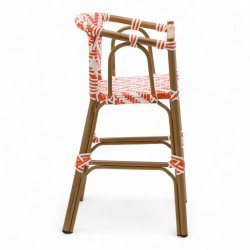 chaise pour bébé de terrasse restaurant Bistromania tressage orange blanc extérieur ALMA