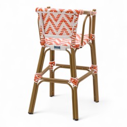 chaise pour bébé de terrasse restaurant Bistromania tressage orange blanc extérieur ALMA