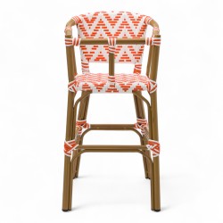 chaise pour bébé de terrasse restaurant Bistromania tressage orange blanc extérieur ALMA