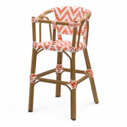 chaise pour bébé de terrasse restaurant Bistromania tressage orange blanc extérieur ALMA