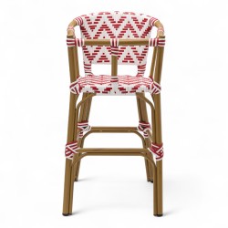 chaise pour bébé de terrasse restaurant Bistromania tressage rouge blanc extérieur ALMA