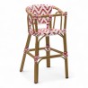 chaise pour bébé de terrasse restaurant Bistromania tressage rouge blanc extérieur ALMA