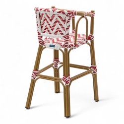 chaise pour bébé de terrasse restaurant Bistromania tressage rouge blanc extérieur ALMA
