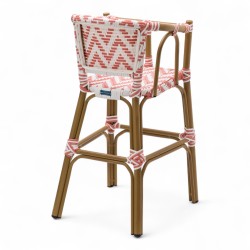 chaise pour bébé de terrasse restaurant Bistromania tressage rose blanc extérieur ALMA
