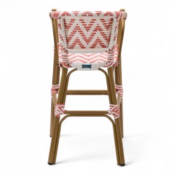 chaise pour bébé de terrasse restaurant Bistromania tressage rose blanc extérieur ALMA