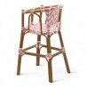 chaise pour bébé de terrasse restaurant Bistromania tressage rose blanc extérieur ALMA