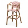 chaise pour bébé de terrasse restaurant Bistromania tressage rose blanc extérieur ALMA