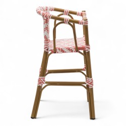 chaise pour bébé de terrasse restaurant Bistromania tressage rose blanc extérieur ALMA